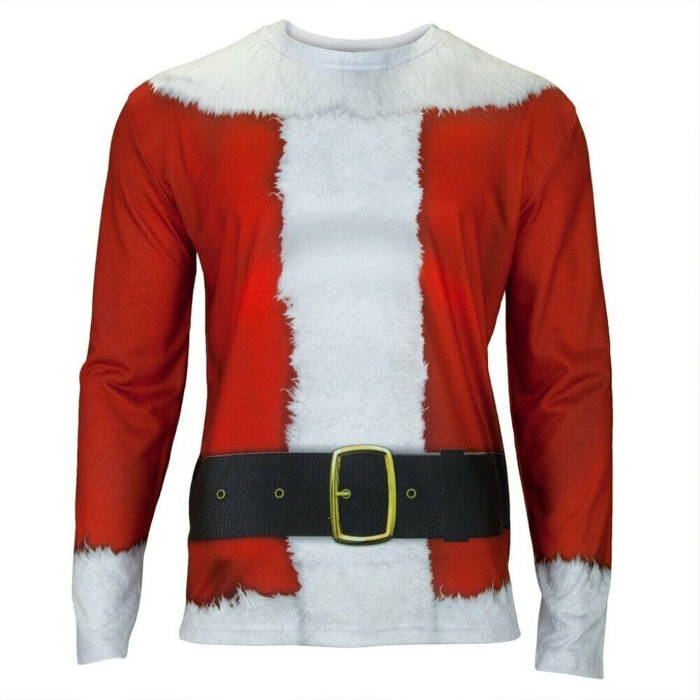Faux Real - Santa Suit Costume Long Sleeve T-Shirt . Size: M